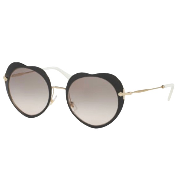 COPY - NWOT Miu Miu Black Heart Shaped Mirrored Sunglasses - Picture 6 of 6